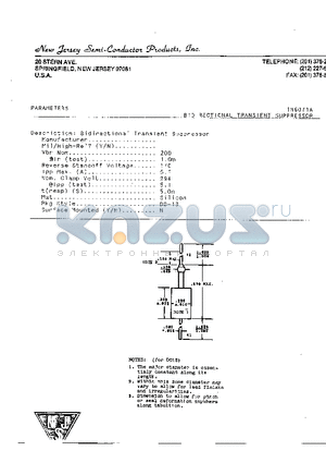 1N6071A datasheet - BIDIRECTIONAL TRANSIENT SUPPRESSOR