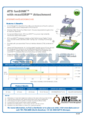 ATS-61310W-C1-R0 datasheet - ATS fanSINKTM with maxiGRIPTM Attachment