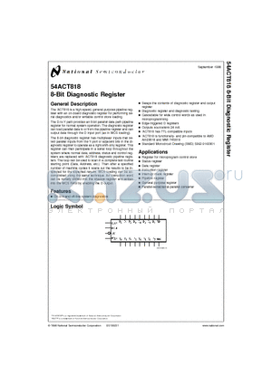 54ACT818 datasheet - 8-Bit Diagnostic Register