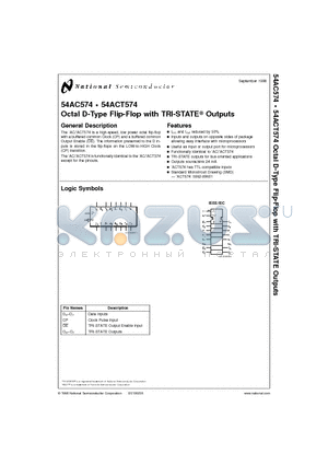 54ACT574D datasheet - Octal D-Type Flip-Flop with TRI-STATE Outputs