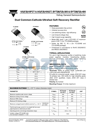 BYT28-400-E3/45 datasheet - Dual Ultrafast Soft Recovery Rectifier