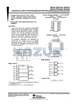 74LS38 datasheet - QUADRUPLE 2-INPUT POSITIVE-NAND BUFFERS WITH OPEN-COLLECTOR OUTPUTS