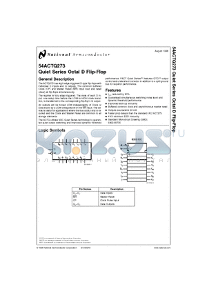 54ACTQ273D datasheet - Quiet Series Octal D Flip-Flop