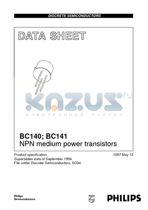 BC140 datasheet - NPN medium power transistors