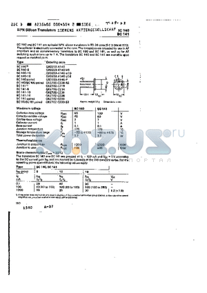 BC140 datasheet - NPN SILICON TRANSISTORS