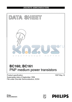BC160-10 datasheet - PNP medium power transistors