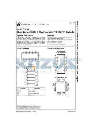 54ACTQ821SD datasheet - Quiet Series 10-Bit D Flip-Flop with TRI-STATE Outputs