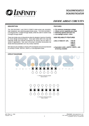 1N6101 datasheet - DIODE ARRAY CIRCUITS