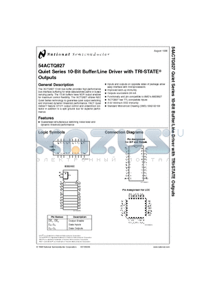 54ACTQ827 datasheet - Quiet Series 10-Bit Buffer/Line Driver with TRI-STATE Outputs