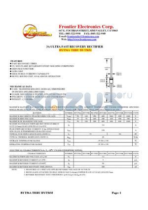 BYT56A datasheet - 3A ULTRA FAST RECOVERY RECTIFIER