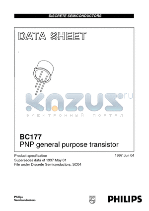 BC177A datasheet - PNP general purpose transistor