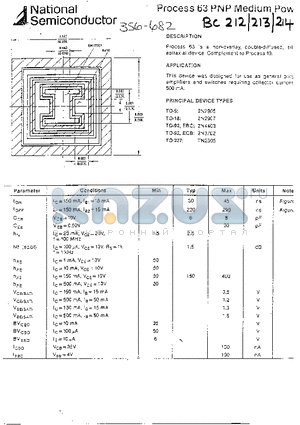 BC214 datasheet - Process 63 PNP Medium Power