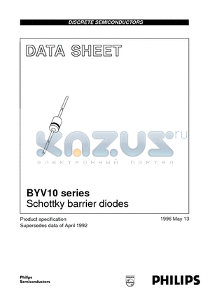 BYV10-40 datasheet - Schottky barrier diodes