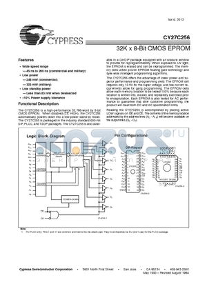 CY27C256-200 datasheet - 32K x 8-Bit CMOS EPROM