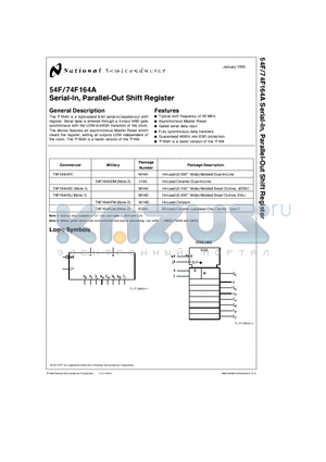 54F164ADM datasheet - Serial-In, Parallel-Out Shift Register