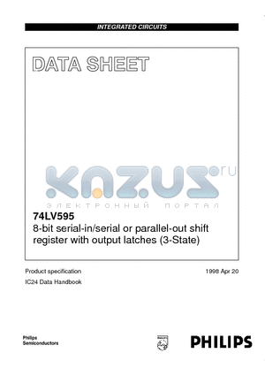 74LV595D datasheet - 8-bit serial-in/serial or parallel-out shift register with output latches 3-State