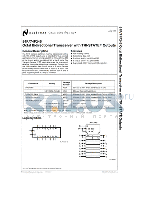 54F245FM datasheet - Octal Bidirectional Transceiver with TRI-STATE Outputs