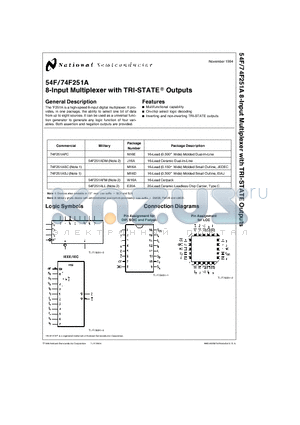 54F251ADM datasheet - 8-Input Multiplexer with TRI-STATE Outputs