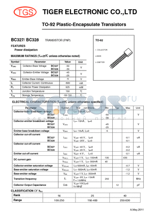 BC327 datasheet - TO-92 Plastic-Encapsulate Transistors (PNP)