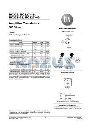 BC327-016G datasheet - Amplifier Transistors