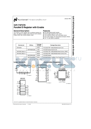 54F378DM datasheet - Parallel D Register with Enable