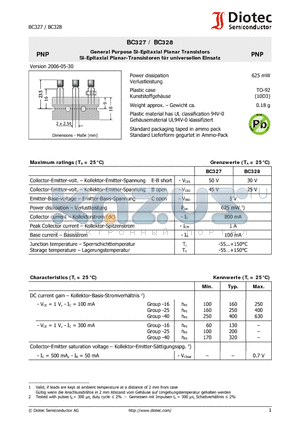 BC327_07 datasheet - General Purpose Si-Epitaxial Planar Transistors