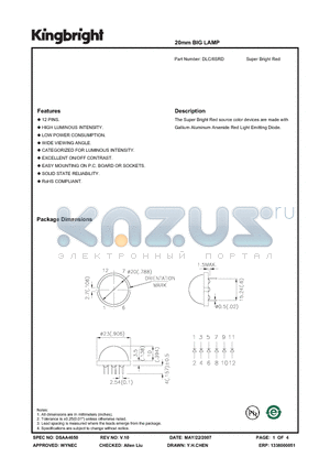 DLC/6SRD datasheet - 20mm BIG LAMP