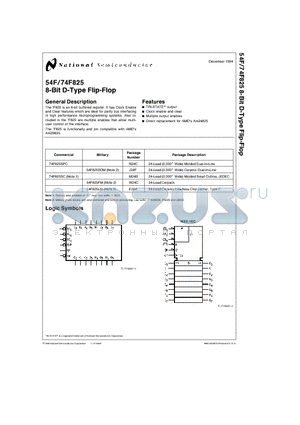 54F825LM datasheet - 8-Bit D-Type Flip-Flop