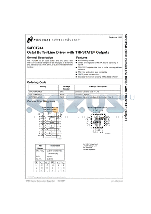 54FCT244F datasheet - Octal Buffer/Line Driver with TRI-STATE Outputs