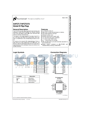 54FCT273 datasheet - Octal D Flip-Flop