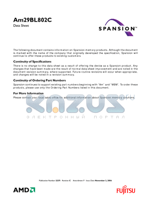 AM29BL802C120RZK datasheet - 8 Megabit (512 K x 16-Bit) CMOS 3.0 Volt-only Burst Mode Flash Memory