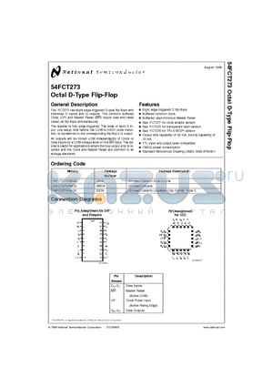 54FCT273LMQB datasheet - Octal D-Type Flip-Flop