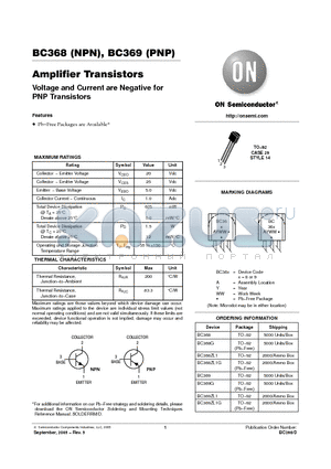 BC368G datasheet - Voltage and Current are Negative