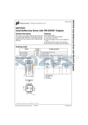 54FCT541 datasheet - Octal Buffer/Line Driver with TRI-STATE Outputs