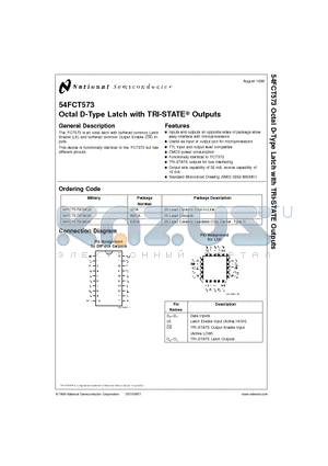 54FCT573 datasheet - Octal D-Type Latch with TRI-STATE Outputs