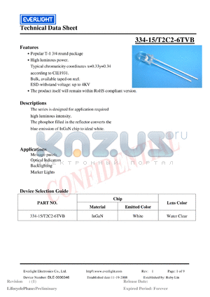 DLE-0000346 datasheet - Popular T-1 3/4 round package
