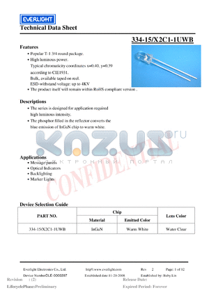 DLE-0000397 datasheet - Popular T-1 3/4 round package