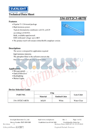 DLE-0001369 datasheet - Popular T-1 3/4 round package