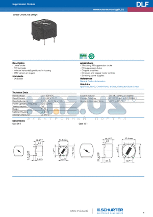 DLF-18-0004 datasheet - Linear Choke, flat design