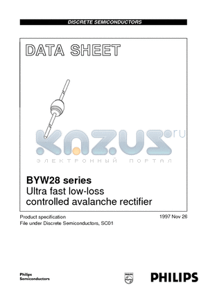 BYW28 datasheet - Ultra fast low-loss controlled avalanche rectifier