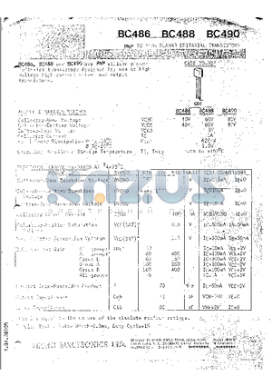 BC490 datasheet - PNP SILICON PLANAR EPITAXIAL TRANSISTOR