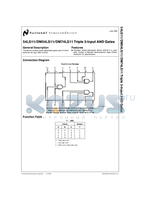 54LS11E datasheet - Triple 3-Input AND Gates