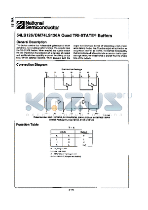 54LS126FMQB datasheet - QUAD TRI-STATE BUFFERS