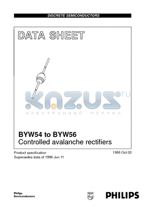 BYW54 datasheet - Controlled avalanche rectifiers