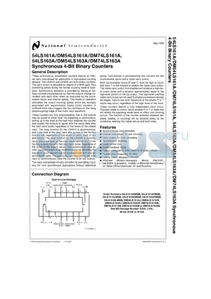 54LS161 datasheet - Synchronous 4-Bit Binary Counters