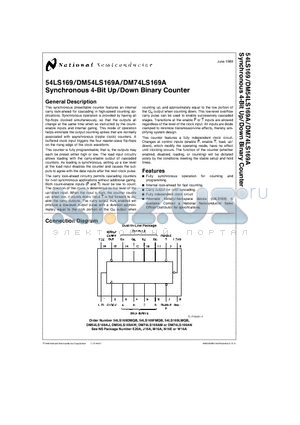 54LS169FMQB datasheet - Synchronous 4-Bit Up/Down Binary Counter