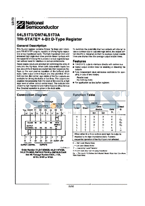 54LS173FMQB datasheet - TRI-STATE 4-BIT D-TYPE REGISTER