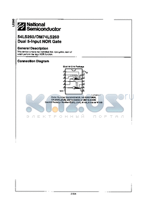 54LS26 datasheet - Dual 5-Input NOR Gate