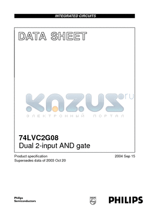 74LVC2G08 datasheet - Dual 2-input AND gate