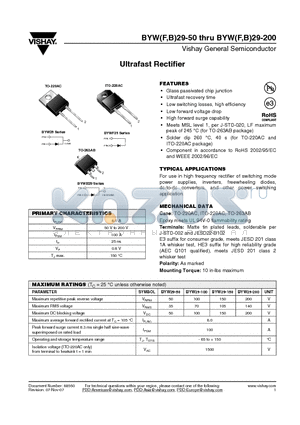 BYWB29-200-E3/81 datasheet - Ultrafast Rectifier